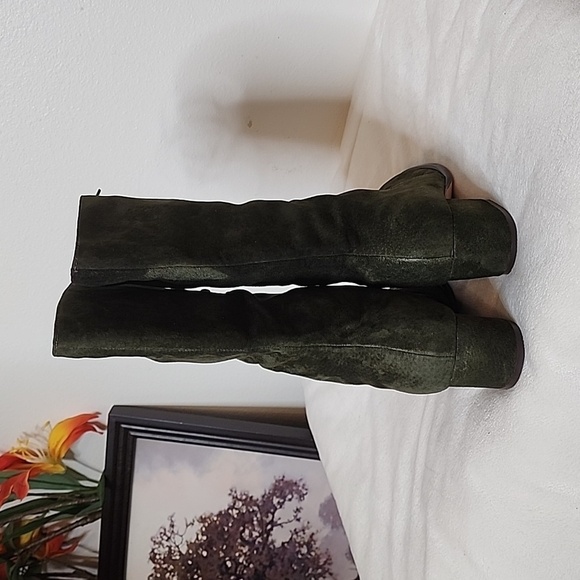 NEW Colin Stuart Victoria Secret Green Lace Up Moto Combat Boots Bohemian Army - Picture 5 of 14